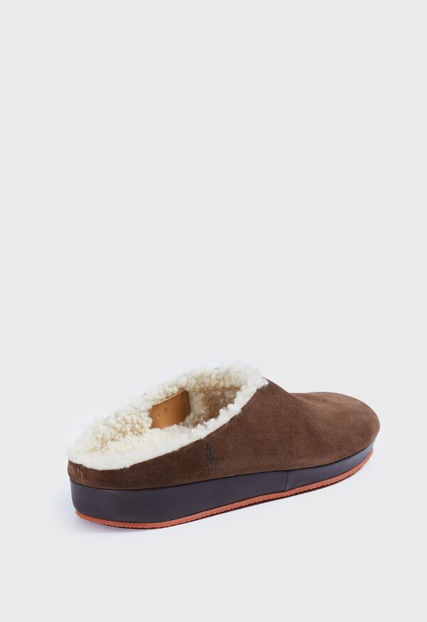 Paul Stuart Hampton II Shearling Clog Dark Brown | NZ_PAUL89387