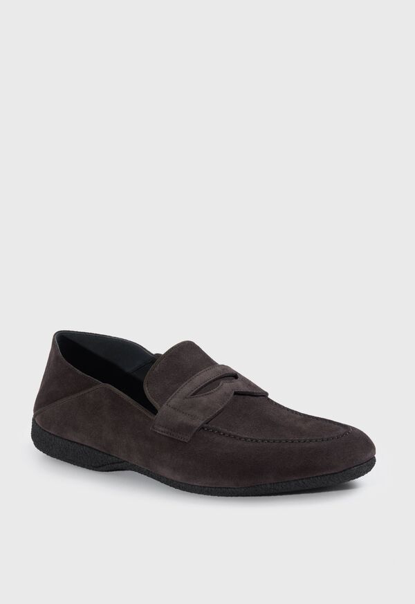 Paul Stuart Home Suede Dark Brown | NZ_PAUL10436