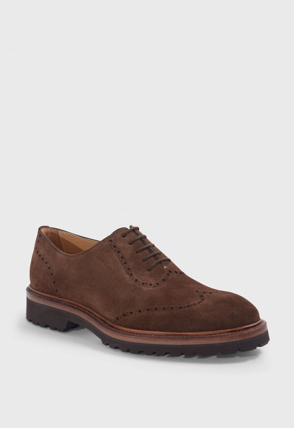 Paul Stuart Homer Suede Wing Tip Brown | NZ_PAUL99581