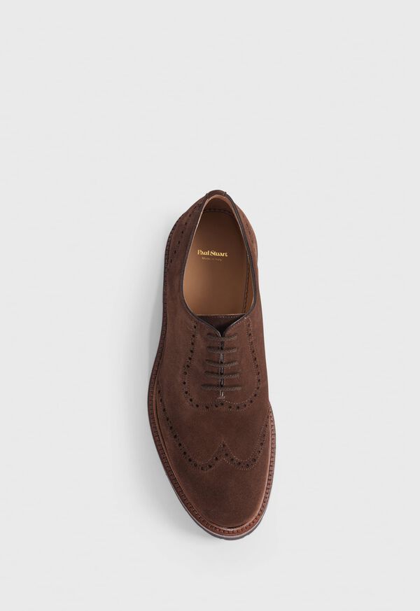 Paul Stuart Homer Suede Wing Tip Brown | NZ_PAUL99581