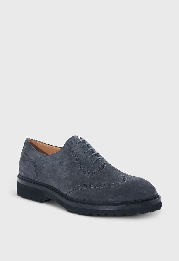Paul Stuart Homer Suede Wing Tip Grey | NZ_PAUL42415