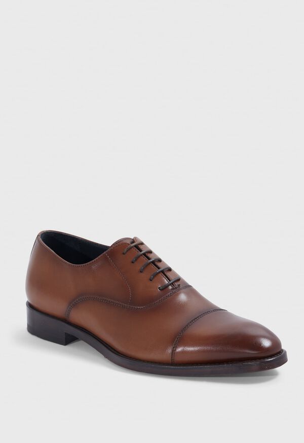 Paul Stuart Houston Leather Cap Toe Brown | NZ_PAUL28254