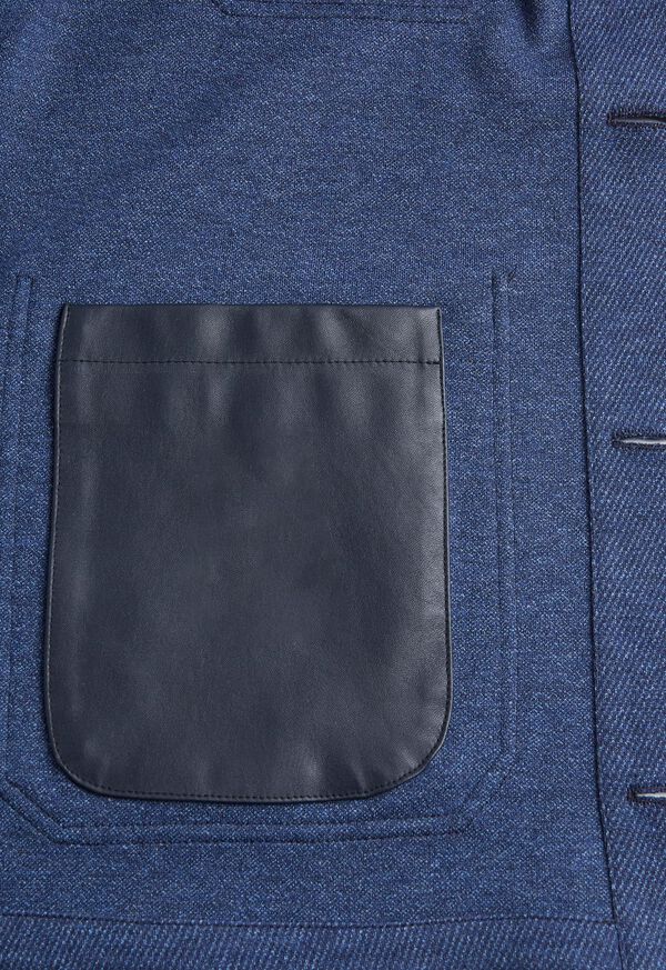 Paul Stuart Jersey Shirt Jacket Blue | NZ_PAUL74738