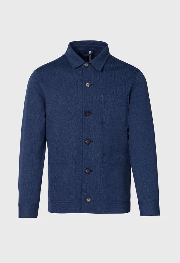 Paul Stuart Jersey Shirt Jacket Blue | NZ_PAUL74738