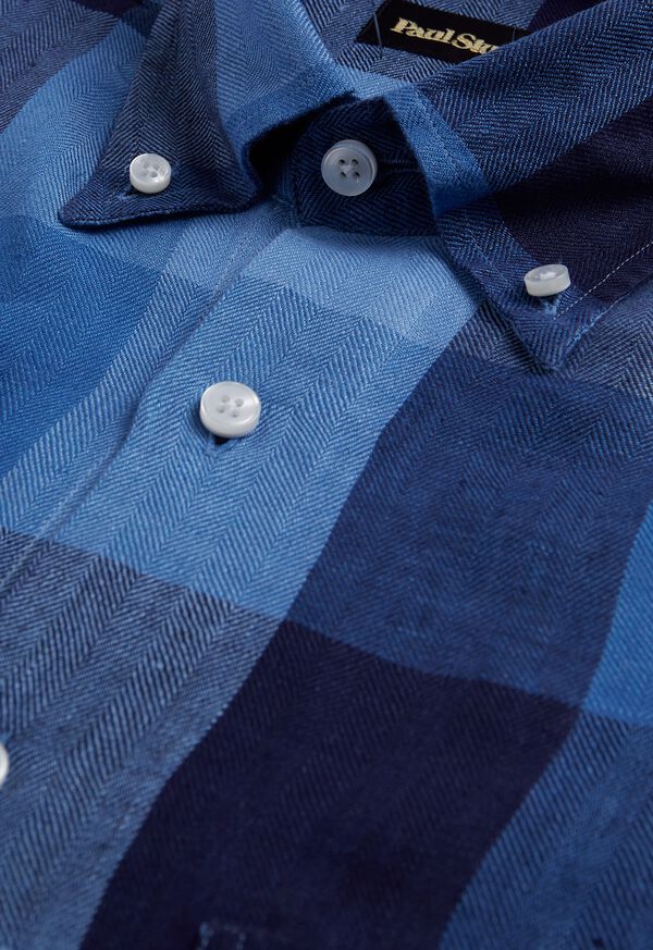 Paul Stuart Linen Buffalo Check Navy / Blue | NZ_PAUL34681