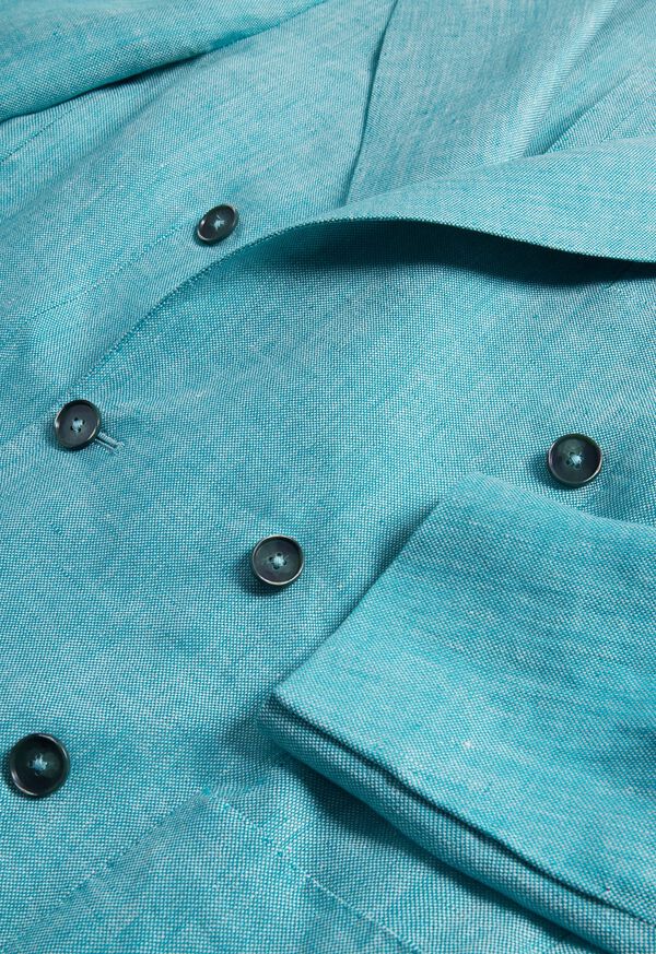 Paul Stuart Linen Double Breasted Green | NZ_PAUL94260