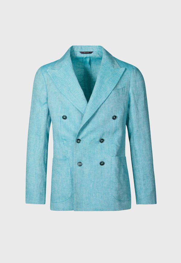 Paul Stuart Linen Double Breasted Green | NZ_PAUL94260