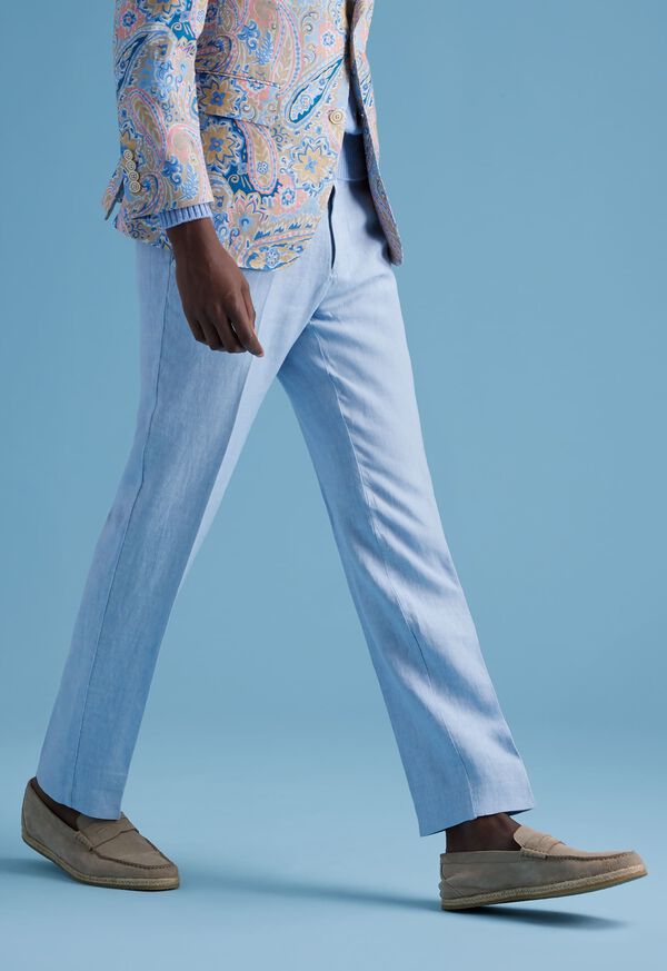 Paul Stuart Linen Drawstring Light Blue | NZ_PAUL47129