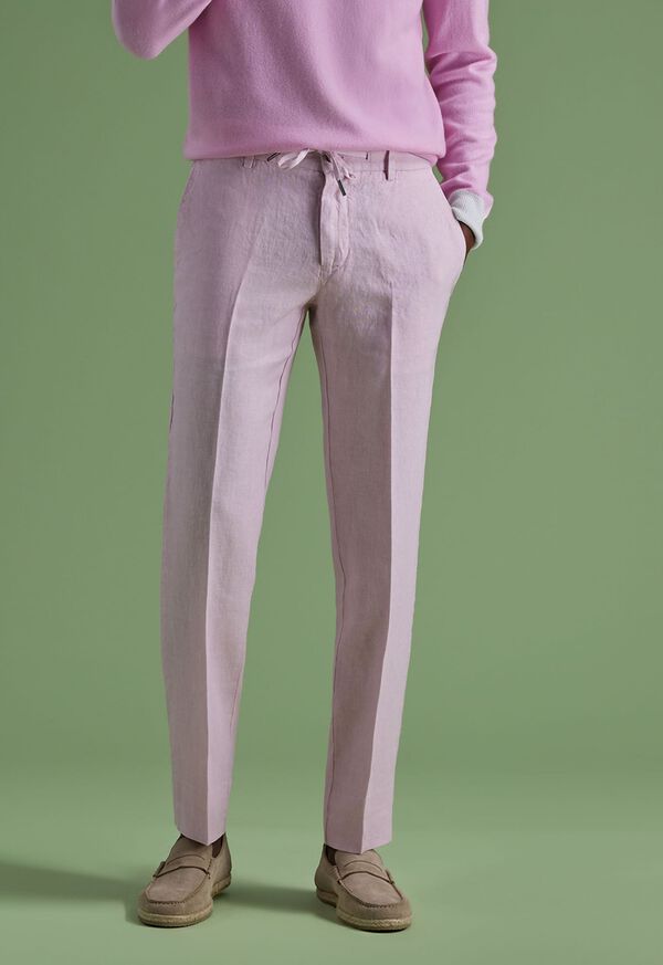 Paul Stuart Linen Drawstring Light Pink | NZ_PAUL72152