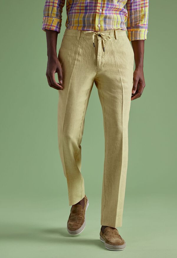 Paul Stuart Linen Drawstring Yellow | NZ_PAUL41760