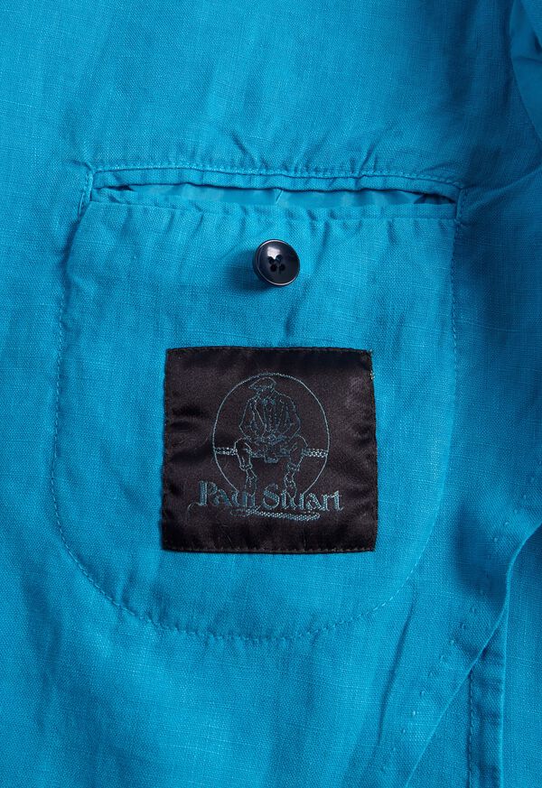 Paul Stuart Linen Garment Dyed Turquoise | NZ_PAUL86475