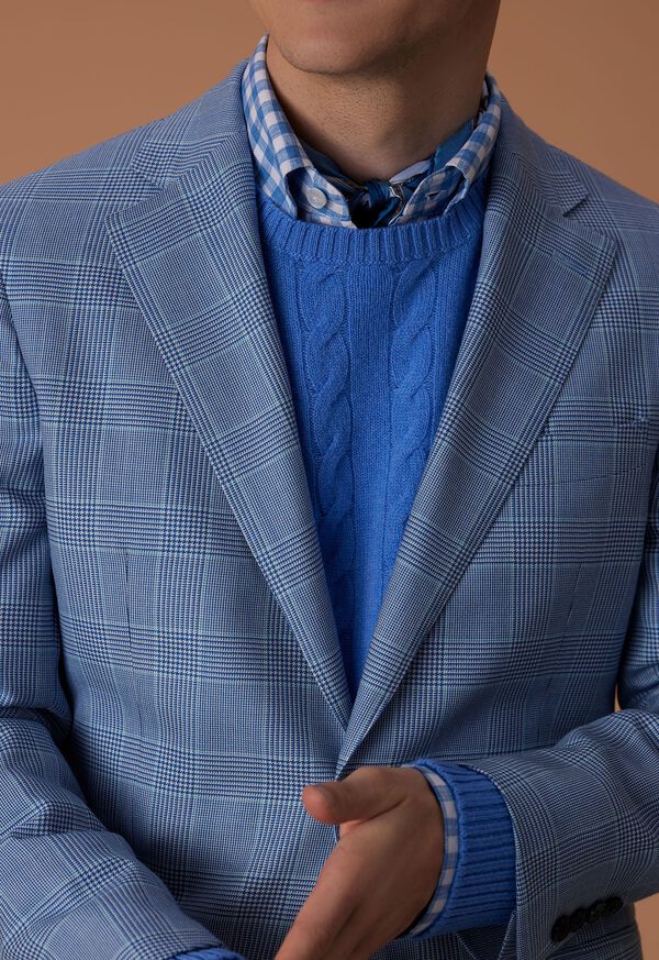 Paul Stuart Linen Gingham Light Blue | NZ_PAUL92398