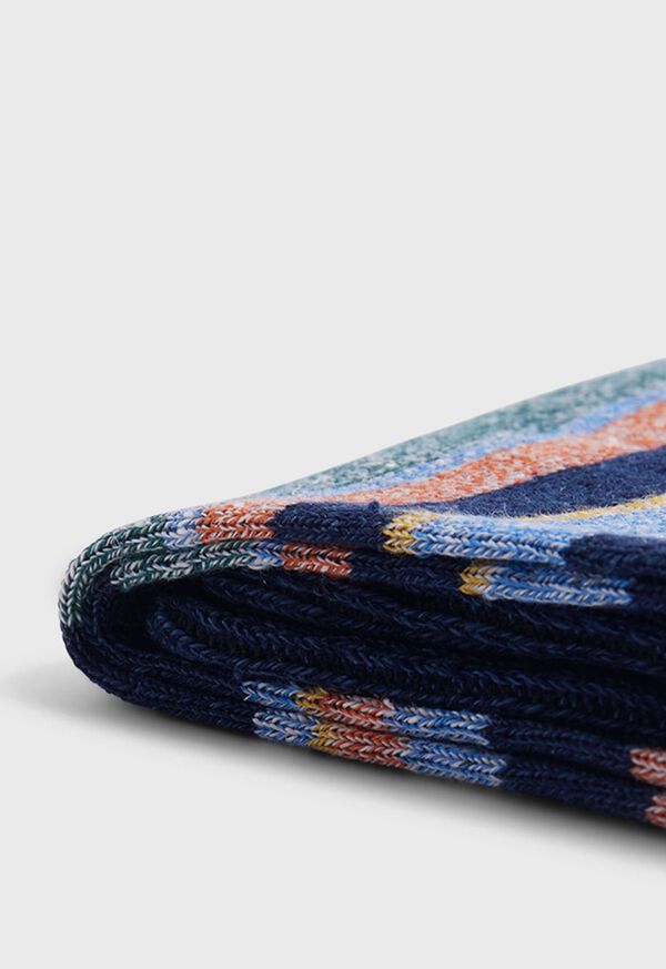 Paul Stuart Linen Mélange Striped Navy | NZ_PAUL56468