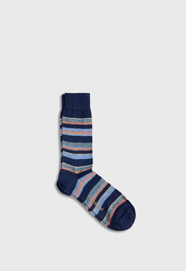 Paul Stuart Linen Mélange Striped Navy | NZ_PAUL56468