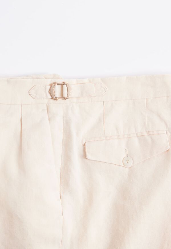 Paul Stuart Linen Washed Pleated Front Brown | NZ_PAUL16134
