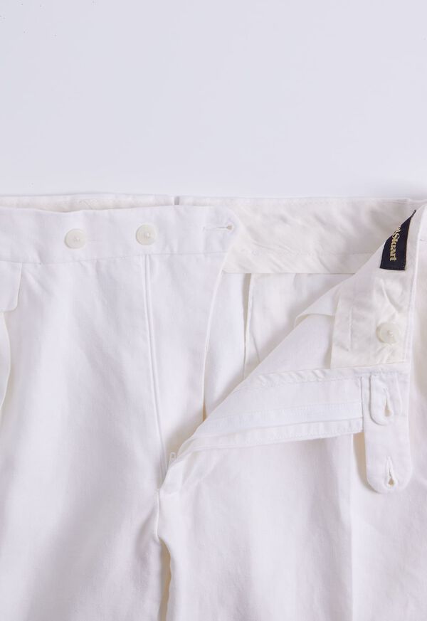 Paul Stuart Linen Washed Pleated Front White | NZ_PAUL56773