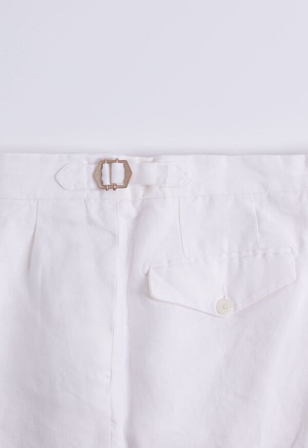 Paul Stuart Linen Washed Pleated Front White | NZ_PAUL56773