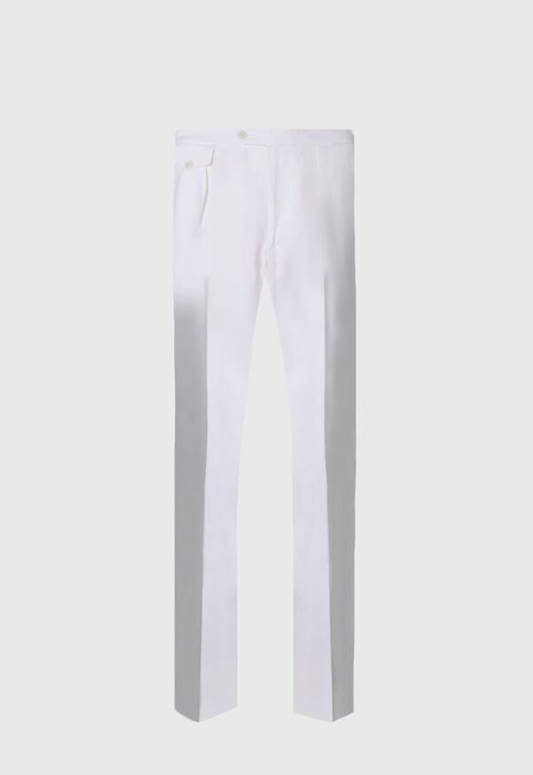 Paul Stuart Linen Washed Pleated Front White | NZ_PAUL56773