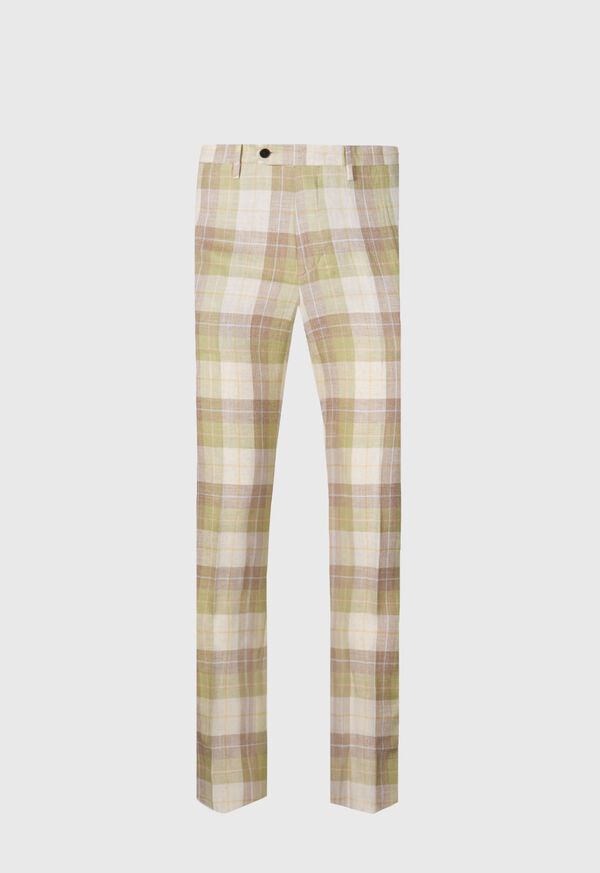 Paul Stuart Linen & Cotton Plaids Olive | NZ_PAUL16713
