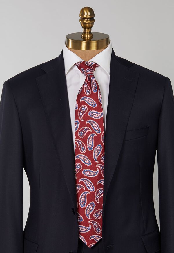 Paul Stuart Linen & Silk Summer Paisley Red | NZ_PAUL13057