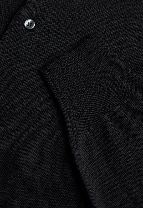Paul Stuart Long Sleeve Merino Wool Black | NZ_PAUL36713