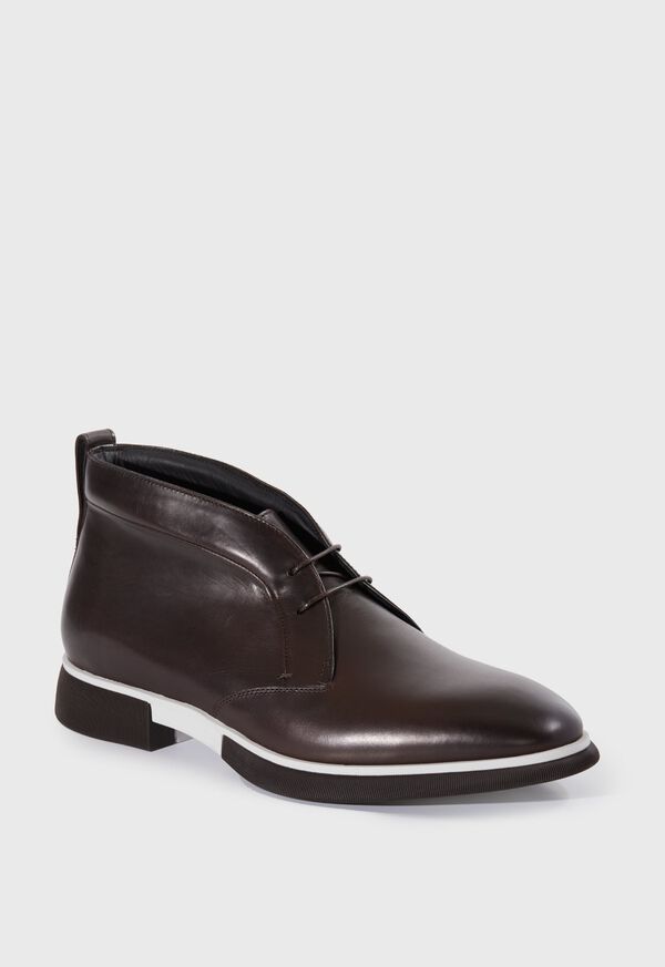 Paul Stuart Malibu Leather Chukka Dark Brown | NZ_PAUL53421