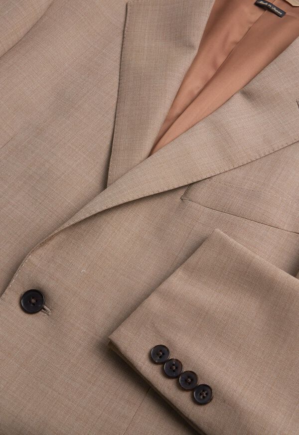 Paul Stuart Mélange Tan All Year Wool Suit Brown | NZ_PAUL52594
