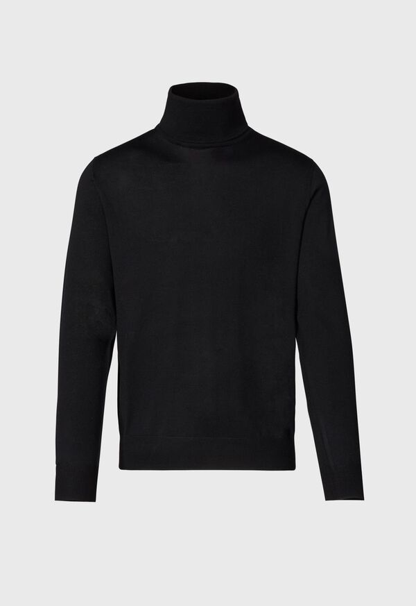 Paul Stuart Merino Wool Turtleneck Black | NZ_PAUL14511