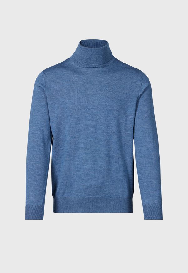 Paul Stuart Merino Wool Turtleneck Blue | NZ_PAUL69845