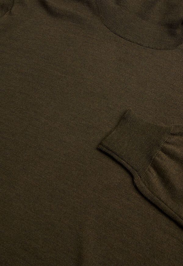 Paul Stuart Merino Wool Turtleneck Olive | NZ_PAUL25365