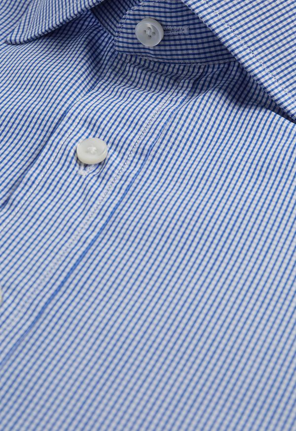 Paul Stuart Micro Gingham Slim Fit Blue | NZ_PAUL36639