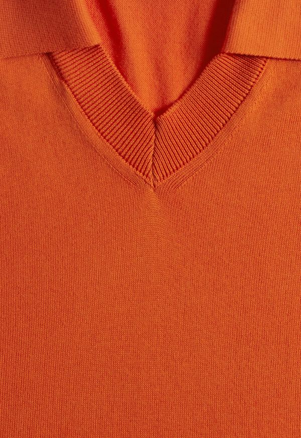 Paul Stuart Organic Cotton Open Collar Orange | NZ_PAUL71884