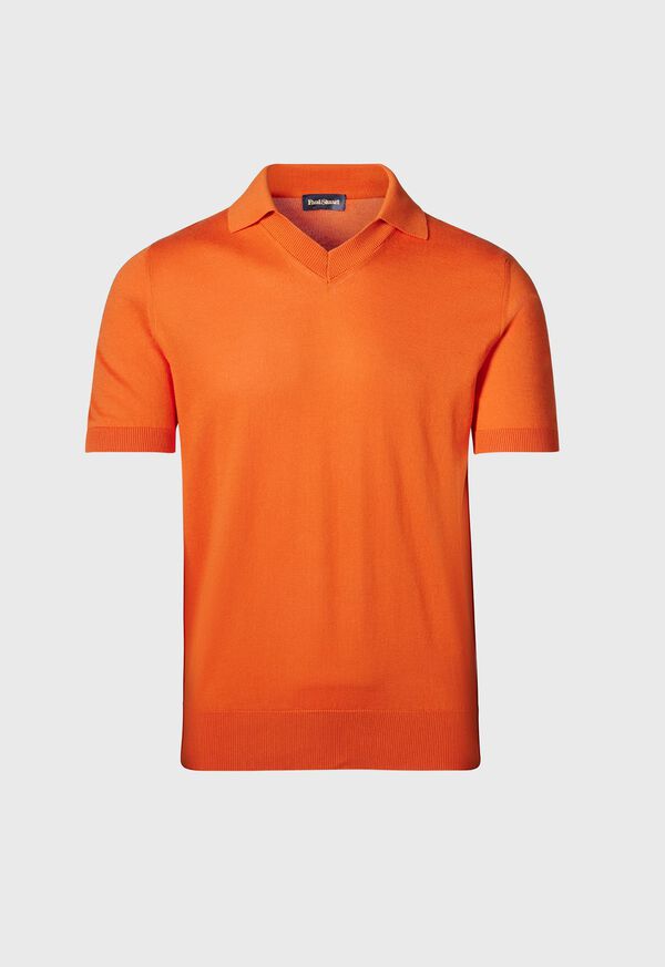 Paul Stuart Organic Cotton Open Collar Orange | NZ_PAUL71884