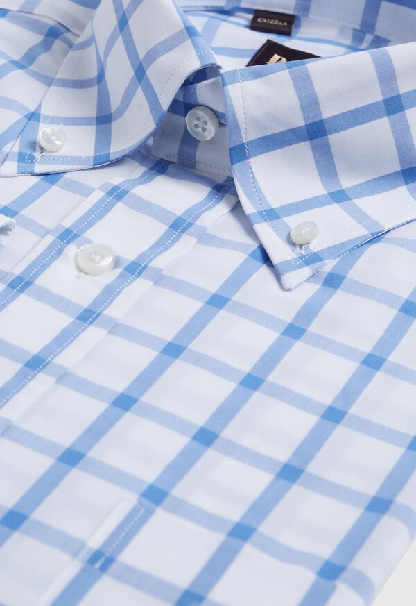 Paul Stuart Oversized Windowpane Cotton Blue | NZ_PAUL78509