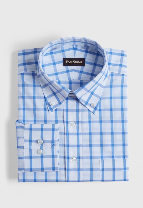 Paul Stuart Oversized Windowpane Cotton Blue | NZ_PAUL78509