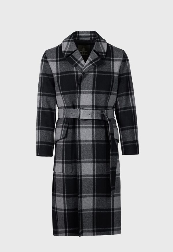 Paul Stuart Plaid Balmacaan Grey / Black | NZ_PAUL16422