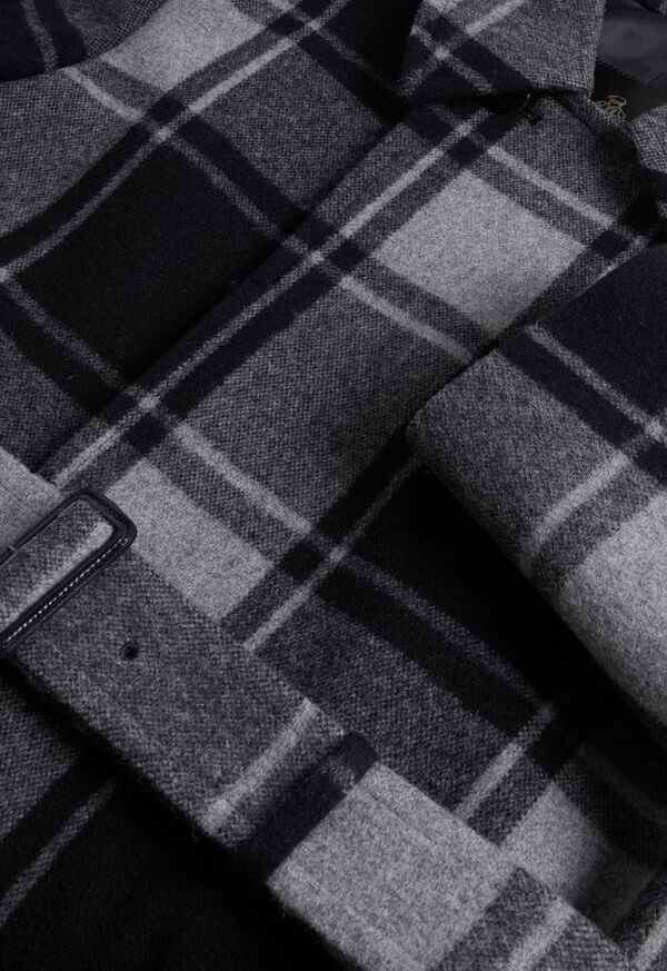 Paul Stuart Plaid Balmacaan Grey / Black | NZ_PAUL16422