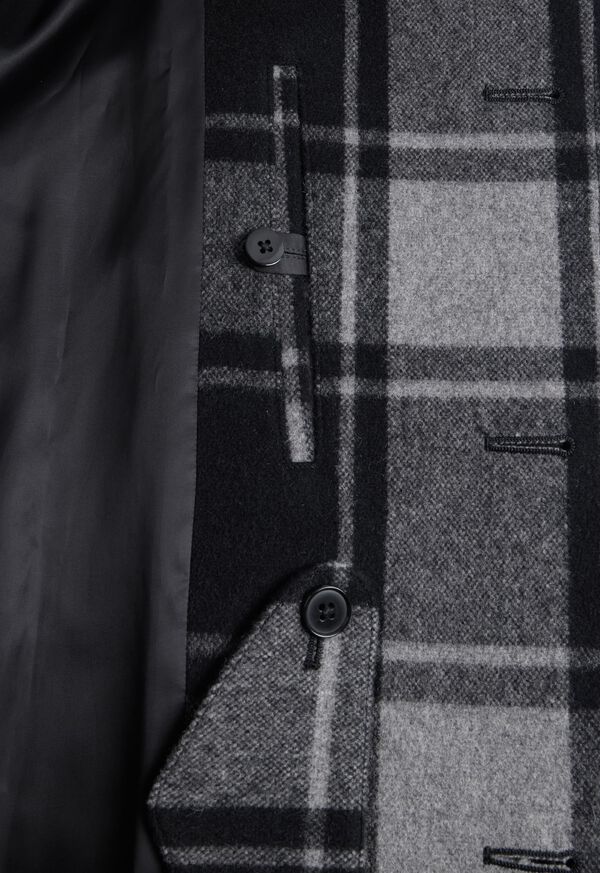 Paul Stuart Plaid Balmacaan Grey / Black | NZ_PAUL16422