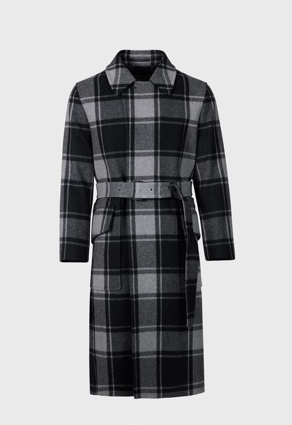 Paul Stuart Plaid Balmacaan Grey / Black | NZ_PAUL16422