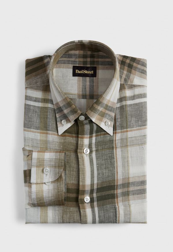 Paul Stuart Plaid Olive | NZ_PAUL10271