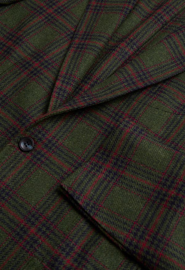 Paul Stuart Plaid Wool Soft Constructed Green / Red | NZ_PAUL85444