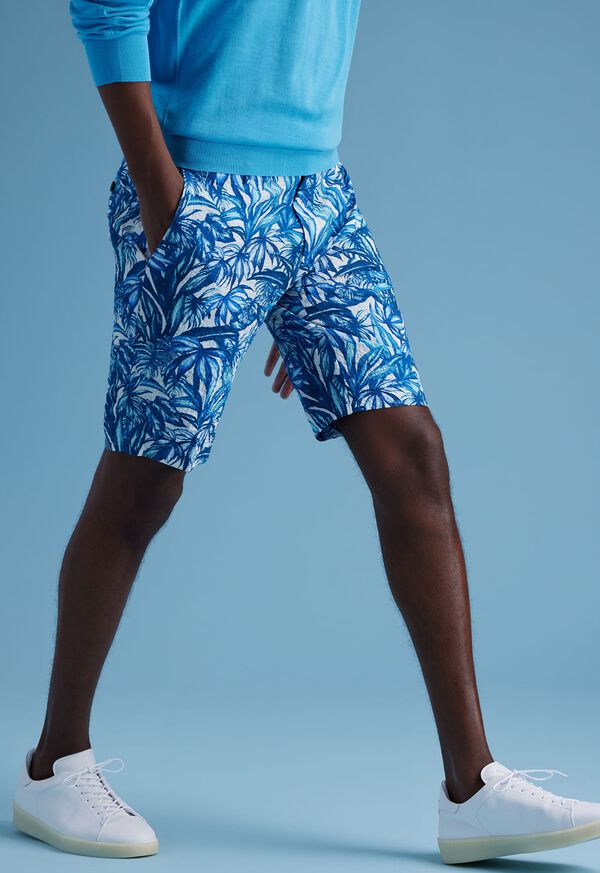 Paul Stuart Printed Seersucker Walk White / Blue | NZ_PAUL96767
