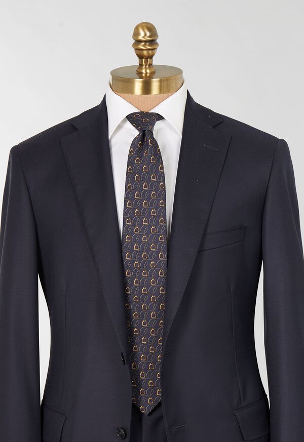 Paul Stuart Printed Silk Belts and Bits Navy | NZ_PAUL64849