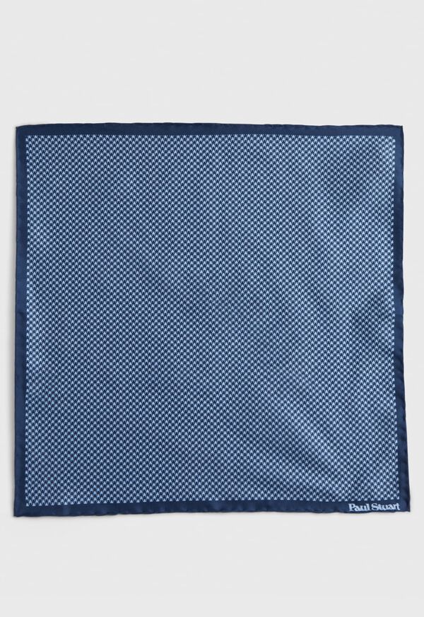 Paul Stuart Printed Silk Houndstooth Navy | NZ_PAUL19265
