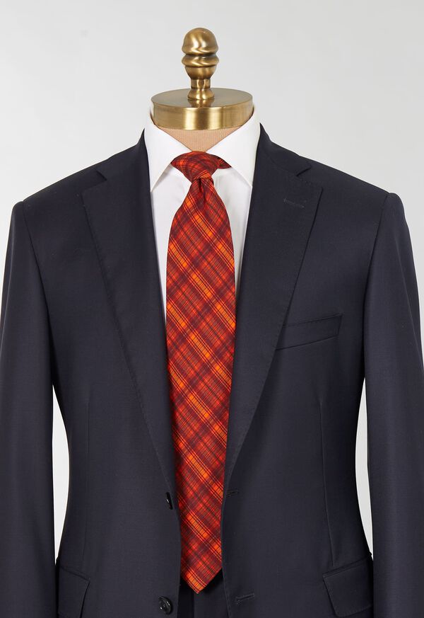 Paul Stuart Printed Wool Plaid Orange | NZ_PAUL87520