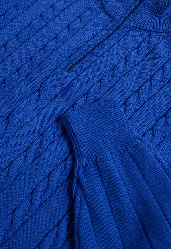 Paul Stuart Quarter Zip Cable Knit Blue / Orange | NZ_PAUL55448