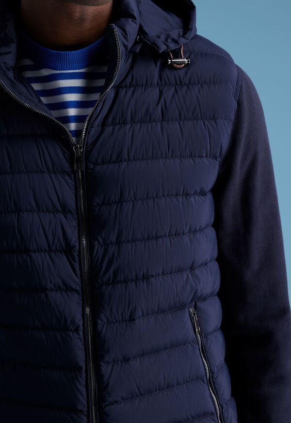 Paul Stuart Quilted Jacket with Hood Navy | NZ_PAUL28759