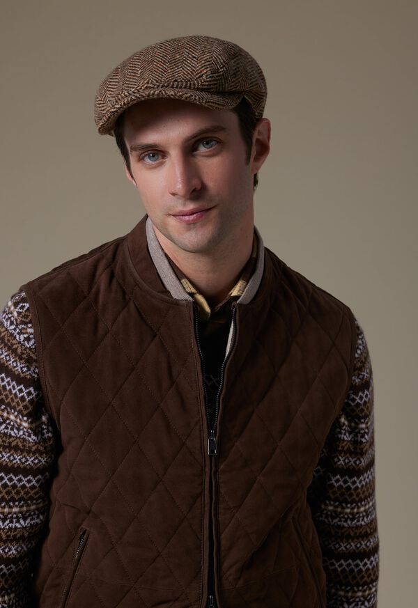 Paul Stuart Quilted Suede Grey Brown | NZ_PAUL49152