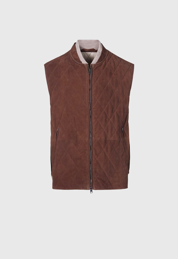 Paul Stuart Quilted Suede Grey Brown | NZ_PAUL49152
