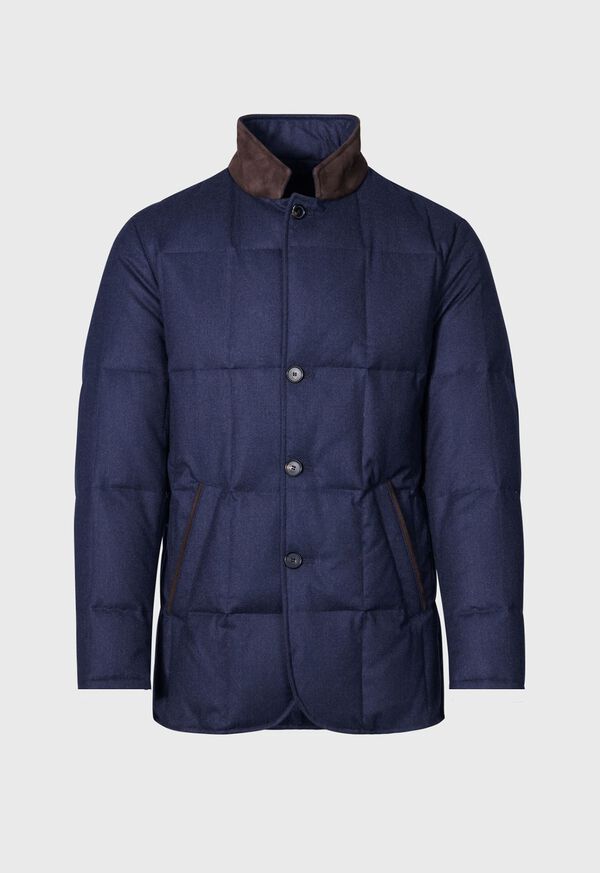 Paul Stuart Quilted Wool Jacket Blue | NZ_PAUL34340
